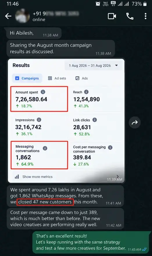 Client feedback screenshot 4