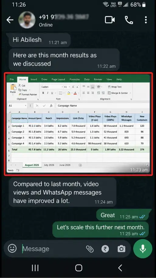 Client feedback screenshot 2